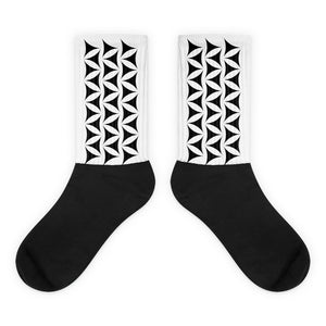 Black Socks w/Natural Print